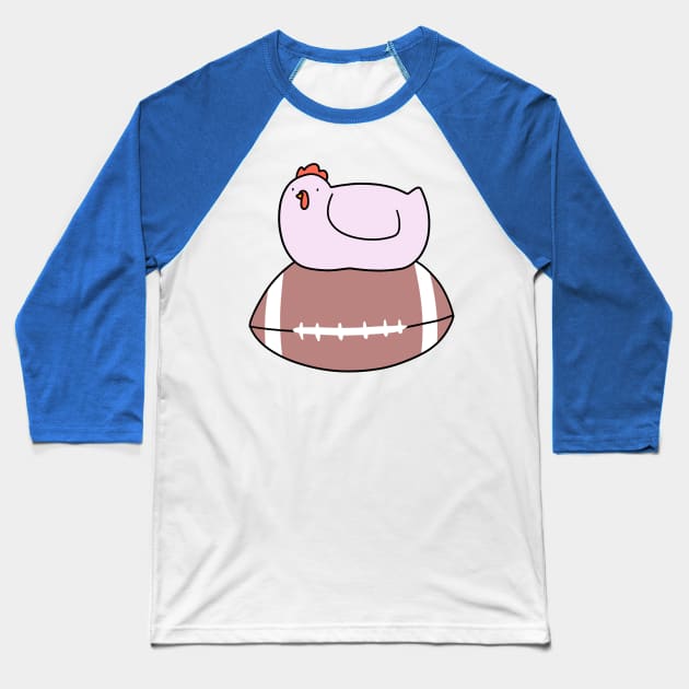 Chicken and Football Baseball T-Shirt by saradaboru